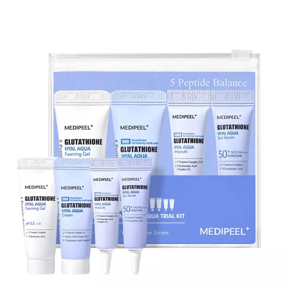 Набор миниатюр увлажняющих средств с глутатионом Medi-Peel Glutathione Hyal Aqua Trial Kit , фото 1