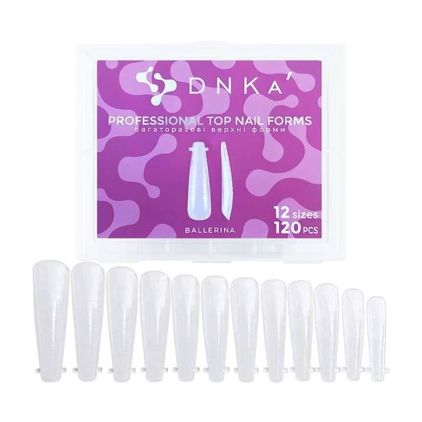 Форми для нарощування нігтів DNKa Reusable Upper Nail Forms Ballerina (120 шт/уп), фото 1