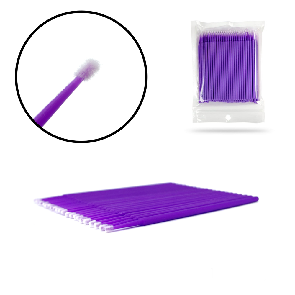 Мікробраші в пакеті головка маленька, фіолетові (100шт) , фото 1