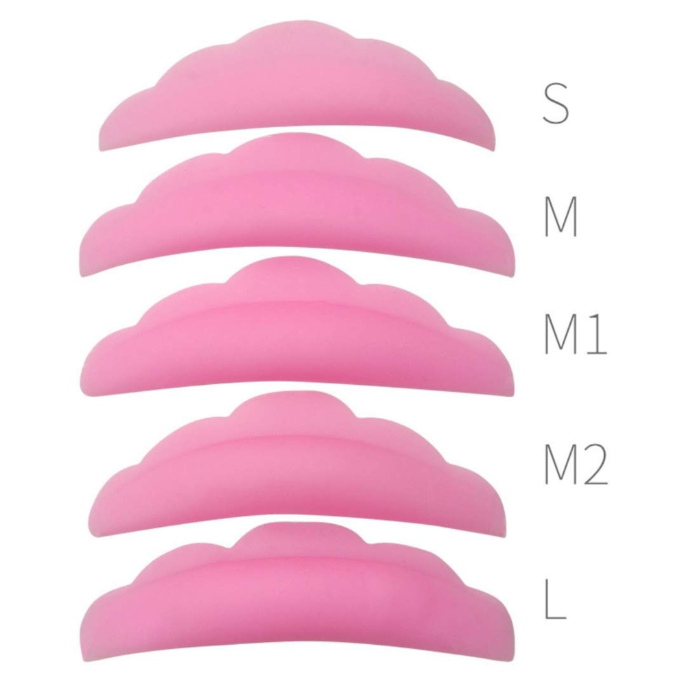 Набір бігуді для ламінування вій (S, M, M1, M2, L) 5 пар, рожеві , фото 1
