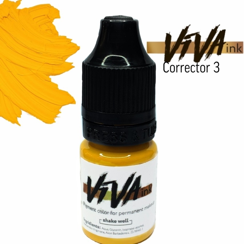 Пігмент Viva Corrector 3 Yellow для перманентного макіяжу, 6мл , фото 1