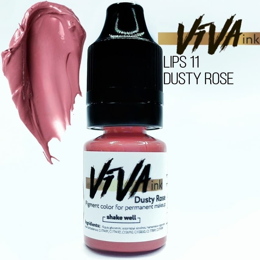 Пігмент Viva Lips 11 Dusty Rose для перманентного макіяжу, 6мл , фото 1