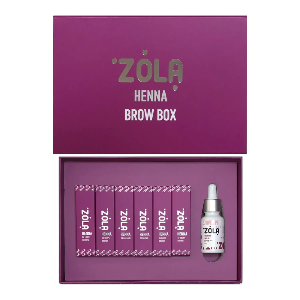 Набір хни Zola Henna Mini Brow Box, 6 шт / 5 г , фото 1