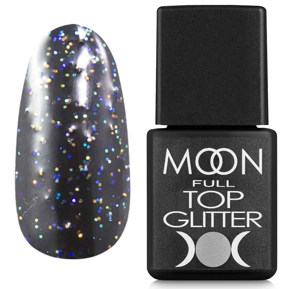 Топ Moon Full Glitter №01 (Rainbow), 8 мл , фото 1