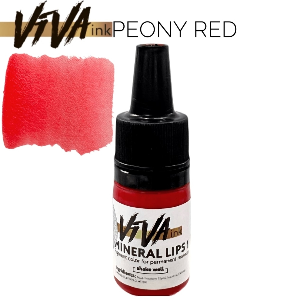 Пігмент Viva Lips M1 Peony Red для перманентного макіяжу, 6мл , фото 1