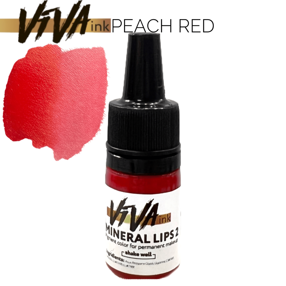 Пігмент Viva Lips M2 Peach Red для перманентного макіяжу, 6мл , фото 1