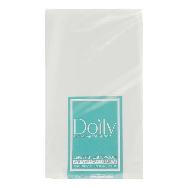 Салфетки в пачке Doily® Aqua 20х30 см из спанлейса 50 г/м2 (50 шт/рул). Текстура: гладкая , фото 1