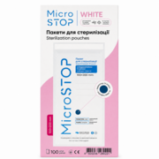 Пакети для стерилізації Microstop з індикатором 4 класу 100*200, білий крафт (100шт/уп), фото 1