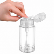 Баночка для жидкости с насосом 150 мл прозрачная, фото 1
