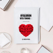 Маска тканинна для вирівнювання тону шкіри з пептидами Medi Peel Hyaluron Vita Toning Ampoule Mask, 30 мл, фото 2