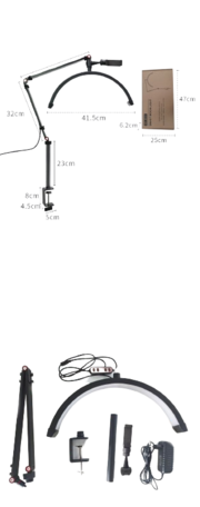 Лампа бестеневая настольная HQ HD-M3X Moon LED 41.5 см, черная, фото 5