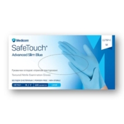 Рукавички нітрилові текстуровані Medicom SafeTouch Advanced Slim Blue XL (100 шт/пач), сині, фото 1