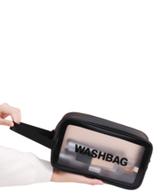 Косметичка водонепроникна дорожня Washbag 26х9х16 см, чорна, фото 2