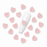 Шармы (фигурки) для ногтей S-382 Сахарное сердце 7.5х7.5 мм (1 шт), пудровые, фото 1