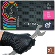 Перчатки нитриловые прочные SanGig XL (50 шт/пач), черные, фото 1