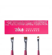 Набір пензлів для брів і вій професійний Zola Magic Brow Brushes, малиновий, фото 1