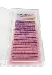 Ресницы Nagaraku омбре easy fan фиолетовые Mix С 0.07 9-14 мм, фото 2