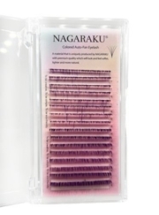 Ресницы Nagaraku омбре easy fan фиолетовые Mix D 0.07 9-14 мм, фото 1