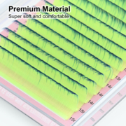 Ресницы Nagaraku омбре easy fan зеленые Mix D 0.07 9-14 мм, фото 2