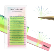 Ресницы Nagaraku омбре easy fan зеленые Mix D 0.07 9-14 мм, фото 1
