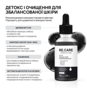 Сыворотка-детокс с углем кислотами и ниацинамидом Re.Care Detox Charcoal, Acids &amp; Niacinamide Serum 30 мл, фото 3
