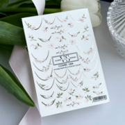 Слайдер для нігтів VS Nails Combi foil №164 Френч Квіти з фольгою, фото 2