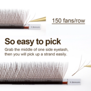 Вії Nagaraku 3D W-форма темно-коричневі Mix C 0.07 8-15 мм, фото 3