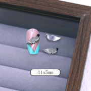 Шарми (фігурки) для нігтів Крило ліве No. 2 11х5 мм (1 шт) сріблясті, фото 1