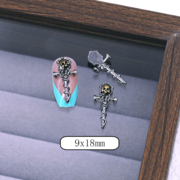 Шарми (фігурки) для нігтів Скіпетр No. 13 9х18 мм (1 шт) сріблясті, фото 1