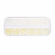 Камінці для дизайну нігтів різних розмірів Перлина 1.5 - 5 мм кремові та білі, фото 1