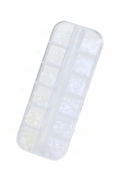 Камінці для дизайну нігтів різних розмірів Перлина 1.5 мм білі, фото 1