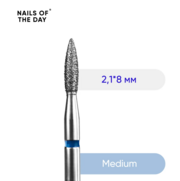 Фреза алмазная Nails Of The Day Пламя 2,1*8 мм синяя, фото 1