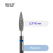 Фреза алмазная Nails Of The Day Пламя 2,3*10 мм синяя, фото 1