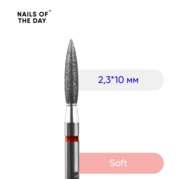 Фреза алмазная Nails Of The Day Пламя 2,3*10 мм красная, фото 1