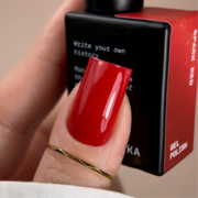 Гель-лак Biblioteka Spark Red Червоний з мілким шимером 10 мл, фото 2