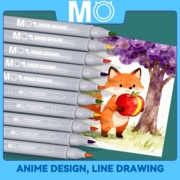 Маркер-ручка MO FJ-160-2 трудностирающий 0.5 мм + 1.0 мм красный, фото 3