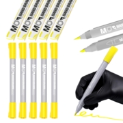 Маркер-ручка MO FJ-160-4 трудностирающий 0.5 мм + 1.0 мм желтый, фото 1