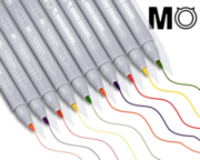 Маркер-ручка MO FJ-160-6 трудностирающий 0.5 мм + 1.0 мм фиолетовый, фото 3