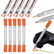 Маркер-ручка MO FJ-160-11 трудностирающий 0.5 мм + 1.0 мм оранжевый, фото 1