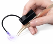 Лампа UV ручна для нарощування вій 0.5 W з пінцетом чорна, фото 1