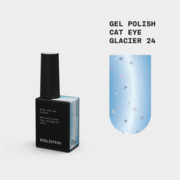  Гель-лак Biblioteka Cat Eye Set Drops №24 Glacier Холодний блакитний 10 мл, фото 1