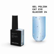  Гель-лак Biblioteka Cat Eye Set Drops №24 Glacier Холодний блакитний 10 мл, фото 1