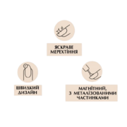 Гель-лак магнитный PNB Magnetic Gel Polish Glamour Cat №05 Quartz Kiss 8 мл, фото 3