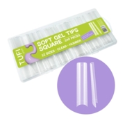 Гелеві тіпси TUFI profi Half Cover Soft Gel Tips Квадрат прозорі 240 шт, фото 1