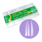 Гелеві тіпси TUFI profi Half Cover Soft Gel Tips Стилет прозорі 240 шт, фото 1