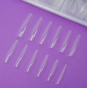 Гелеві тіпси TUFI profi Half Cover Soft Gel Tips Балерина прозорі 240 шт, фото 4