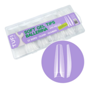 Гелеві тіпси TUFI profi Half Cover Soft Gel Tips Балерина прозорі 240 шт, фото 1