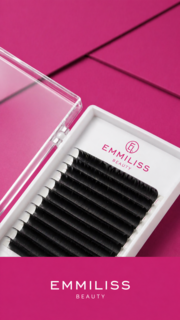 Вії Emmiliss чорні 10 ліній Mix C 0.07 7-12 мм, фото 5