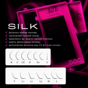 Вії Aurora Silk чорні 20 ліній Mix L1 0.07 8-12 мм, фото 3