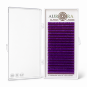 Ресницы Aurora Silk фиолетовые 20 линий Mix D 0.07 8-12 мм УЦЕНКА, фото 1